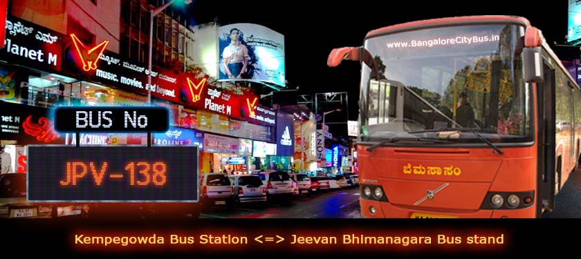 BMTC ‘JPV-138’ Bus Route & Timings